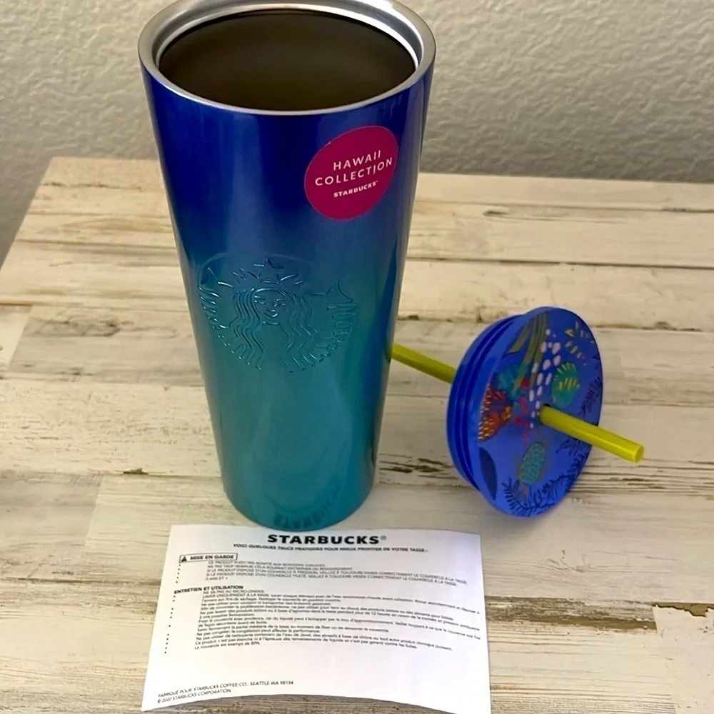Starbucks Hawaii Collection 24 OZ Stainless Steel Ombré Cold Cup.